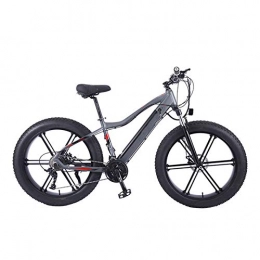 YZT QUEEN Electric Bike YZT QUEEN Electric Bikes, 27-Speed Aluminum Alloy Mountain Gold Bicycle, Thick-Wheeled Snow Bicycle, 26" 36V 10AH 350W Hidden Removable Lithium Battery Bicycle, Gray