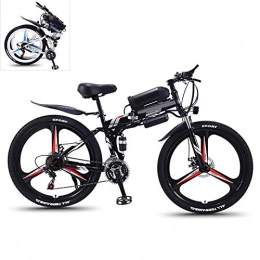 YZT QUEEN Bike YZT QUEEN Electric Bikes, 27-Speed High-Carbon Steel Foldable Electric Mountain Bike All Terrain, 26-Inch 36V 350W Removable Lithium Battery Mountain Bike, Black, 36V10AH