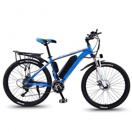 YZT QUEEN Electric Bike YZT QUEEN Electric Bikes, Adult Magnesium Alloy Bicycle All-Terrain Off-Road Vehicle 27 Speed, 26 Inch 36V 350W Mobile Lithium Ion Battery Mountain Bike, Blue, 36V8AH