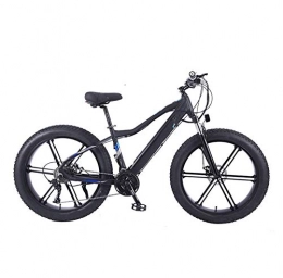 YZT QUEEN Bike YZT QUEEN Electric Bikes, Aluminum Alloy Mountain Gold Bicycle Thick Wheel Snow Bicycle 27 Speed, 26"36V 10AH 350W Hidden Removable Lithium Battery Bicycle, Black