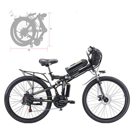 YZT QUEEN Bike YZT QUEEN Electric Bikes Electric Mountain Bike, Adult 26-Inch Dual Battery Folding Electric Bicycle Aluminum Alloy Spoke Wheel, Detachable 48V 20AH Lithium Battery 21-Speed Gear, Black, 350W 48V 20AH