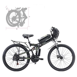 YZT QUEEN Electric Bikes Electric Mountain Bike, Adult 26-Inch Dual Battery Folding Electric Bicycle Aluminum Alloy Spoke Wheel, Detachable 48V 20AH Lithium Battery 21-Speed Gear,Black,500W 48V 20AH