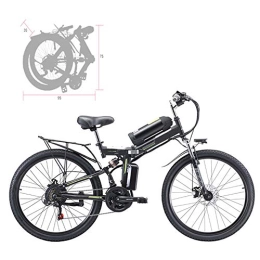 YZT QUEEN Electric Bike YZT QUEEN Electric Bikes Electric Mountain Bike, Adult 26-Inch Folding Electric Bicycle Aluminum Alloy Spoke Wheel, Removable 350W 48V 8AH Lithium Battery 21-Speed Gear, Black