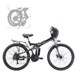 YZT QUEEN Bike YZT QUEEN Electric Bikes Electric Mountain Bike, Adult 26-Inch Folding Electric Bike Aluminum Alloy Spoke Wheel, Removable 48V Lithium-Ion Battery 21-Speed Gear, Black, 10AH 500W 48V
