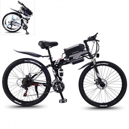 YZT QUEEN Electric Bike YZT QUEEN Electric Bikes, High-Carbon Steel Foldable Electric Mountain Bike All-Terrain Off-Road Vehicle 21-Speed, 26-Inch 36V 350W Mobile Lithium-Ion Battery Mountain Bike, Black, 36V13AH