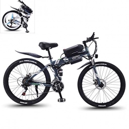 YZT QUEEN Bike YZT QUEEN Electric Bikes, High-Carbon Steel Foldable Electric Mountain Bike All-Terrain Off-Road Vehicle 27-Speed, 26-Inch 36V 350W Mobile Lithium-Ion Battery Mountain Bike, Gray, 36V10AH