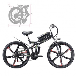 YZT QUEEN Electric Bike YZT QUEEN Mountain Bikes, 26-Inch 21-Speed Folding Mountain Electric Bike for Adults, 350W 48V 8AH Removable Lithium Battery Mountain Bike for Outdoor Travel