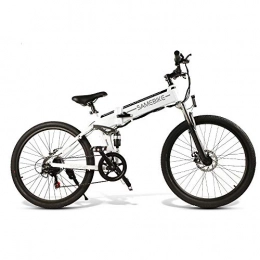 zawq Bike zawq 26"Folding Ebike Outdoor Cycling For Men&women Electric Mountain Bike 48v10ah Removeable Battery Spoke Rim Commuting Electric Bicycle 48V500W Motor-white