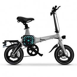 ZBB Bike ZBB Electric Bicycle 14 Inch Portable Folding Electric Mountain Bike for Adult with 36V Lithium-Ion Battery E-bike 400W Powerful Motor Suitable for Adult Easy to Store in Car, Gray, 30KM