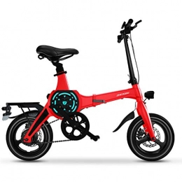 ZBB Electric Bike ZBB Electric Bicycle 14 Inch Portable Folding Electric Mountain Bike for Adult with 36V Lithium-Ion Battery E-bike 400W Powerful Motor Suitable for Adult Easy to Store in Car, Red, 30KM