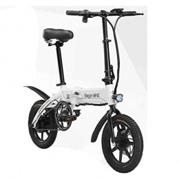 ZBB Bike ZBB Electric Bicycle 14 Inches Folding Electric Mountain Bike for Adult with 36V Lithium-Ion Battery Waterproof E-bike 350W Powerful Silent Motor, Three Modes of Motion, White, 40to60KM