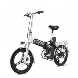 ZBB Electric Bike ZBB Folding Lightweight Electric Bike, 16" Wheels Portable Ebike with Pedal, 400W Power Assist Aluminum Electric Bicycle Max Speed Up to 25 Mph Black, 60KM