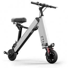 ZBB Electric Bike ZBB Lightweight and Aluminum Alloy Folding E-Bike, Power Assist, and 36V Lithium Ion Battery, Electric Bike with 8 Inch Wheels and 350W Brushless Motor Fixed Speed Cruise, Silver, 25to30KM