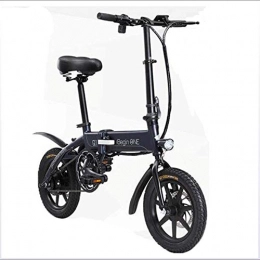 ZBB Bike ZBB Lightweight and Aluminum Folding Electric Bikes with Pedals, Power Assist and 36V Lithium Ion Battery with 14 inch Wheels and 250W Hub Motor Fixed speed cruise, Black, 55to80KM