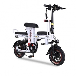 ZDJ Bike ZDJ Electric Bicycle, Foldable 350W Motor Speed Up To 25Km / H LCD Display Maximum Load 150Kg 12 Inch Pneumatic Tire for Adult City Commute, White