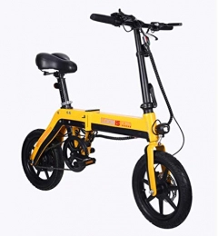 ZDJ Bike ZDJ Foldable Bicycle, Electric 250W Motor Speed Up To 25Km / H LCD Display Sustainable Driving 25 KM for Adult White Collar City Commute (36 V), Yellow