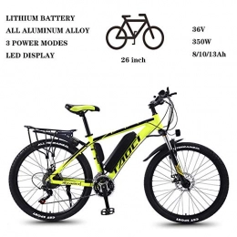 ZFY Electric Bike ZFY Magnesium Alloy Ebikes Bicycles 26 Inch Electric Bikes For Adult, 36V 350W Removable Lithium-Ion Battery Mountain Ebike, Yellow-10AH70km