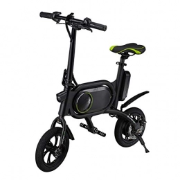 zhangfengjiao 12-inch Electric Bicycle, 350W Portable Folding Electric Car with Dual Disc Brakes, 200 Lumen Headlights and Taillights
