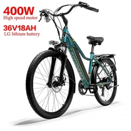 ZHANGYY Electric Bike ZHANGYY 36V 18Ah 26 * 1.95 tire Retro City Electric Bicycle Shimano 7 Speeds Full Suspension Snow Mountain MTB E-Bike with 400W Motor, SR SUNTOUR Aluminum Alloy Oil Spring Suspension