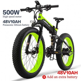 ZHANGYY Bike ZHANGYY 48V10AH 500W Powerful Electric Bike 26 '' 4.0 Fat Tire Ebike Shimano 27 Speed Snow MTB Folding Electric Bike for Adult Female / Male