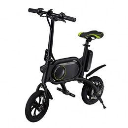 ZHaoZC 12 in Folding Electric Bike,Retractable Seat With Usb Charging Interface for Adult Small Electric Car, Dual Disc Brake 250W Brushless Motor and Double Disc Mechanical Brake