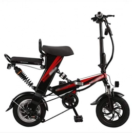 ZHHWYP Electric Bike ZHHWYP Folding electric bicycle small adult battery car mini electric car lithium battery driving, Red, 48V8AH30km