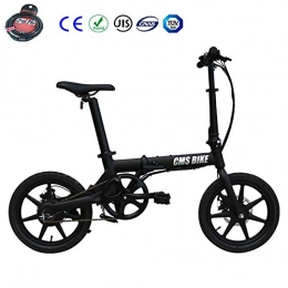 Zhixing Electric Bike Zhixing Foldable Smart Electric Mountain Bike 16" Citybike Commuter Bike with 36V 7.8Ah Removable Lithium Battery 5 Speed LCD Display Disc Brakes PAS Hall Current Sensor Auto cruise system, Black