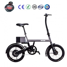 Zhixing Bike Zhixing High-carbon steel Foldable Electric Mountain Bike 16" Citybike Commuter Bike with 36 V 6 Ah Removable Lithium Battery LCD Display Drum brake Ebike Ultralight, Gray