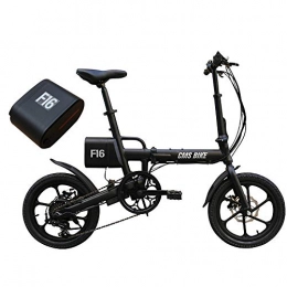 ZHXH Bike ZHXH Electric Bike 250W Black Folding Electric Bicycle 20Km / H 65KM Mileage Intelligent Variable Speed System with An Extra Battery, Black