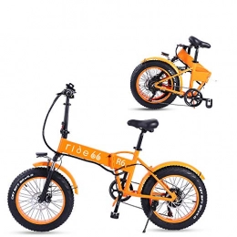 ZHXH Bike ZHXH Electric Bike 26 Inch 48V 500W Fat Tiremountain Snow Bike Folding Electric Bicycle, Orange