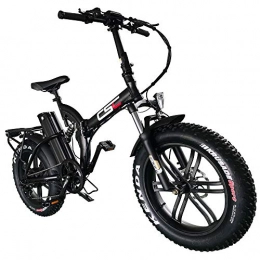ZHXH Electric Bike ZHXH Electric Bike Motor 20 Inch 4.0 Tire 48V 500W 15.6A Lithium Battery Folding E-Bike, Black
