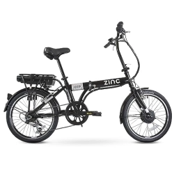  Electric Bike Zinc Eco Pro Electric Folding Bike| 250W Motor, up to 34.2 Mile Range, 6 Speed Shimano Gears, Adjustable Seat