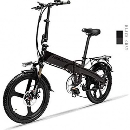 ZJGZDCP Bike ZJGZDCP 20-inch Foldable Electric Bike 48V / 240W 12.8Ah Lithium Battery 7 Speed Electric Bike 5 Speed Adult Male And Female Mini Mountain Bike with Anti-theft Device (Color : Black)