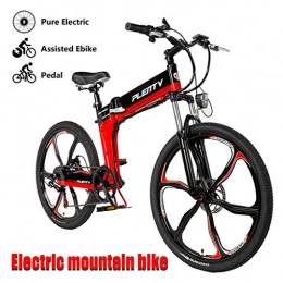 ZJGZDCP Bike ZJGZDCP 21 Speed Gears Adult Electric Bike Snow Mountain Electric Mountain Bike 480W Folding Electric Bicycle With Removable 8 / 10Ah Batterywhite (Color : Black)