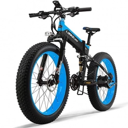 ZJGZDCP Electric Bike ZJGZDCP 26inch 4.0 Fat Tire Electric Bike 48V 14.5AH 1000W Engine New All-round Electric Bikes 27-speed Snow Mountain Folding Electric Bike Adult Female / male With Anti-theft Device (Color : Blue)