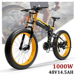 ZJGZDCP Bike ZJGZDCP 26inch Electric Mountain Bike With Removable Large Capacity Lithium-Ion Battery (48V 1000W) Electric Bike 21 Speed Gear And Three Working Modes (Color : YELLOW, Size : 1000W-14.5Ah)