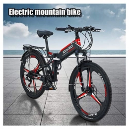 ZJGZDCP Electric Bike ZJGZDCP 300W Electric Bike Adult Electric Mountain Bike 48V 10AH Electric Bicycle With Removable Lithium-Ion Battery 21 Speed Gears Beach Snow Bicycle