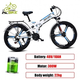 ZJGZDCP Electric Bike ZJGZDCP 48V 10AH Mountain Electric Bicycle Dual Hydraulic Brakes Air Full Suspension 300W Urban Electric Bikes For Adults Removable Lithium Battery 21-Speed Gear (Color : Blue)