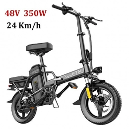 ZJGZDCP Bike ZJGZDCP 48V Folding Electric Bikes Ladies Ultra-light Portable 350W 14inch Explosion-proof Anti-puncture Tubeless Electric Bicycle Can be Put In The Trunk (Color : Black, Size : Endurance 130km)