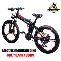 ZJGZDCP Bike ZJGZDCP Adult 350W Electric Mountain Bike 21 Speeds Beach Cruiser Snow Mountain Electric Bicycle Full Suspension City Commute Mountain E-Bike (WHITE) (Color : Black)