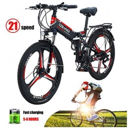 ZJGZDCP Electric Bike ZJGZDCP Adult Electric Bike Folding Electric Mountain Bicycle 300W E-bike Adults With Removable 10.4Ah Battery 21 Speed Gears Lightweight City Electric Bike