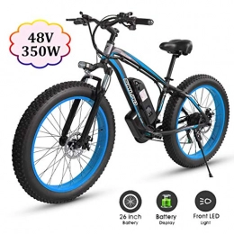 ZJGZDCP Bike ZJGZDCP Electric Mountain Bike Electric Bike for Adults 10Ah 350W With Shimano 21 Speed LED Display 26inch Tire Suitable For Men Women City Commuting (Color : Blue, Size : 350W-15Ah)