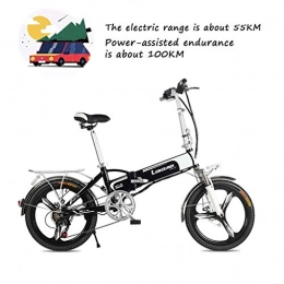 ZJGZDCP Electric Bike ZJGZDCP Folding Lightweight E-bike Hybrid Electric Removable Large Capacity Lithium-ion Battery City Outdoor Travel Commuting Adults Men Woman Uvenile Young (Color : Gray)