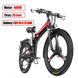 ZJGZDCP Electric Bike ZJGZDCP Urban City Commute Mountain E-Bike Electric Bicycle Bike Alloy Frame With 400W Powerful Electric Mountain Bike Electric Bike With 48V Lithium-Ion Battery (Color : Black, Size : 48V / 12.8AH)