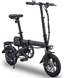 ZJZ Electric Bike ZJZ 12" Folding Electric Bike Adults, Folding E-Bike Lightweight with 350W / 36V Battery Max Speed 25Km / H for Adults & Teenagers & Commuters Compete, Maximum Load Is 100Kg, Black