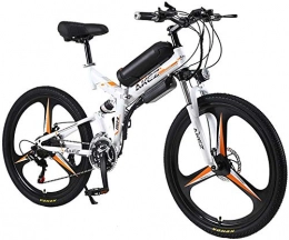 ZJZ Bike ZJZ 26inch Mountain Electric Bicycle, 21 Speed Shock-Absorbing Mountain Bicycle, 350w City Commuter bike, 36v Removable Lithium Battery, High Carbon Steel Folding Electric Bicycle, Gray, 8ah 35km