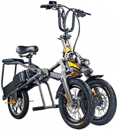 ZJZ Electric Bike ZJZ 350W bike, Electric Bike, Electric Mountain Bike, 14'' Electric Bicycle, 30KM / H Adults bike with Lithium Battery, Hydraulic Oil Brake, Inverted Three-Wheel Structure Electric Bicycle