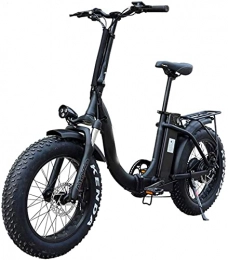 ZJZ Electric Bike ZJZ Bikes, Adult Folding Electric Bicycle 20in Fat Tire Electric Bicycle with Removable 10.4ah Lithium Ion Battery Pack 500w City E-bike Driving Range of 31-60 Kilometers Dual-disc Brakes