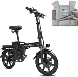 ZJZ Bike ZJZ Bikes, Electric Bike for Adults, 14" Electric Bicycle / Commute bike with 350W Motor 48V 15Ah Battery with Remote Control and Motorcycle Scooter Leg Apron Covers