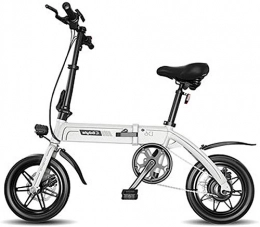 ZJZ Electric Bike ZJZ Electric Bike, Folding Electric Bicycle for Adults, Commute bike with 250W Motor, Max Speed 25 Km / H, 3 Work Modes, Front And Rear Disc Brake (Color : White, Size : 130KM)